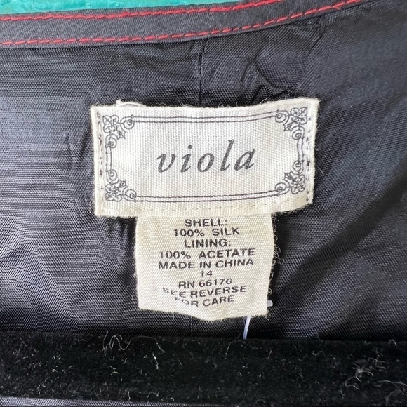 ANTHROPOLOGIE BLACK SILK GOTH EMPIRE WAIST EMBROIDERED DRESS SIZE LARGE NWOT - Picture 7 of 11